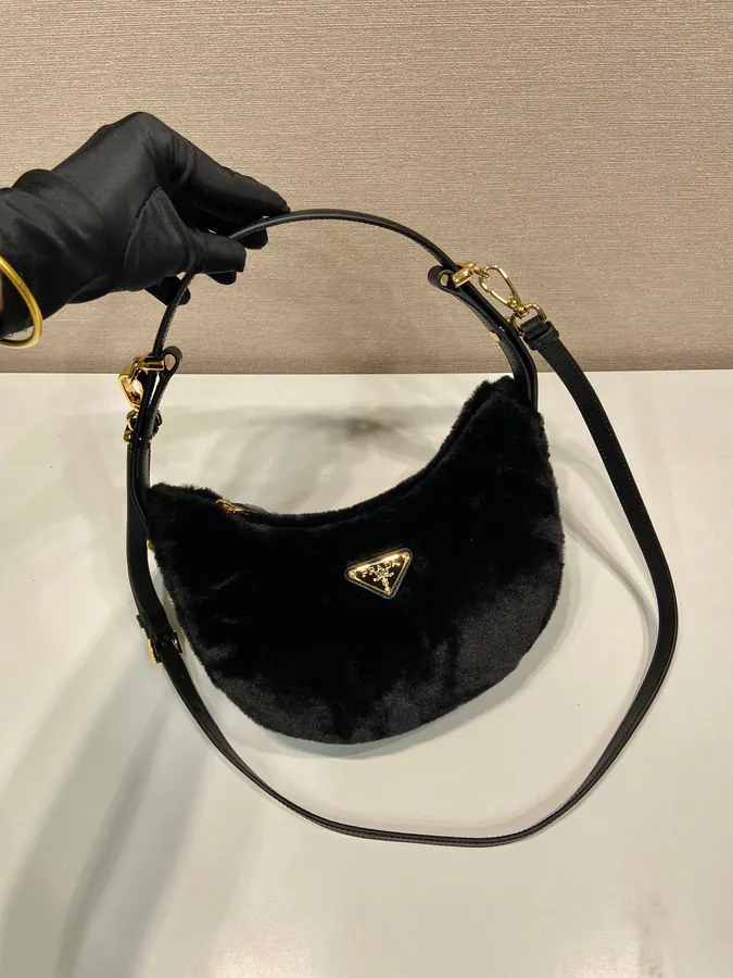 Moon Handbag with Wool and Leather Straps
