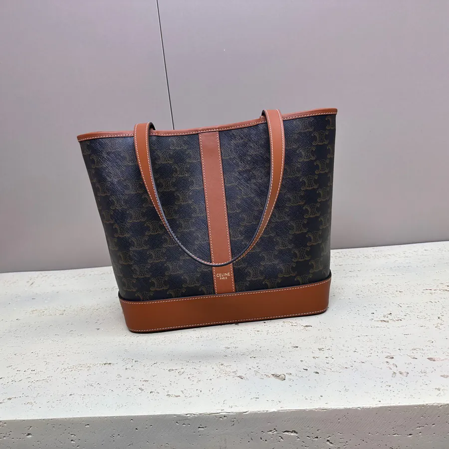Mini Cabas Logo Print Calfskin Handbag