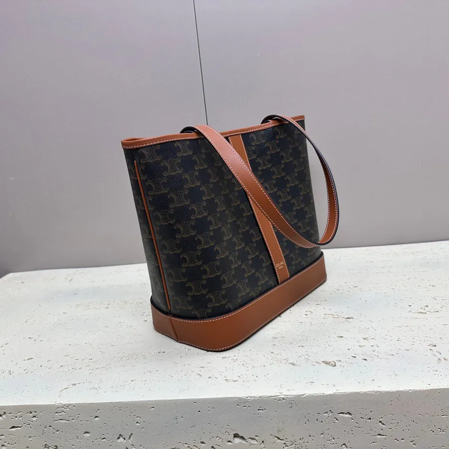Mini Cabas Logo Print Calfskin Handbag