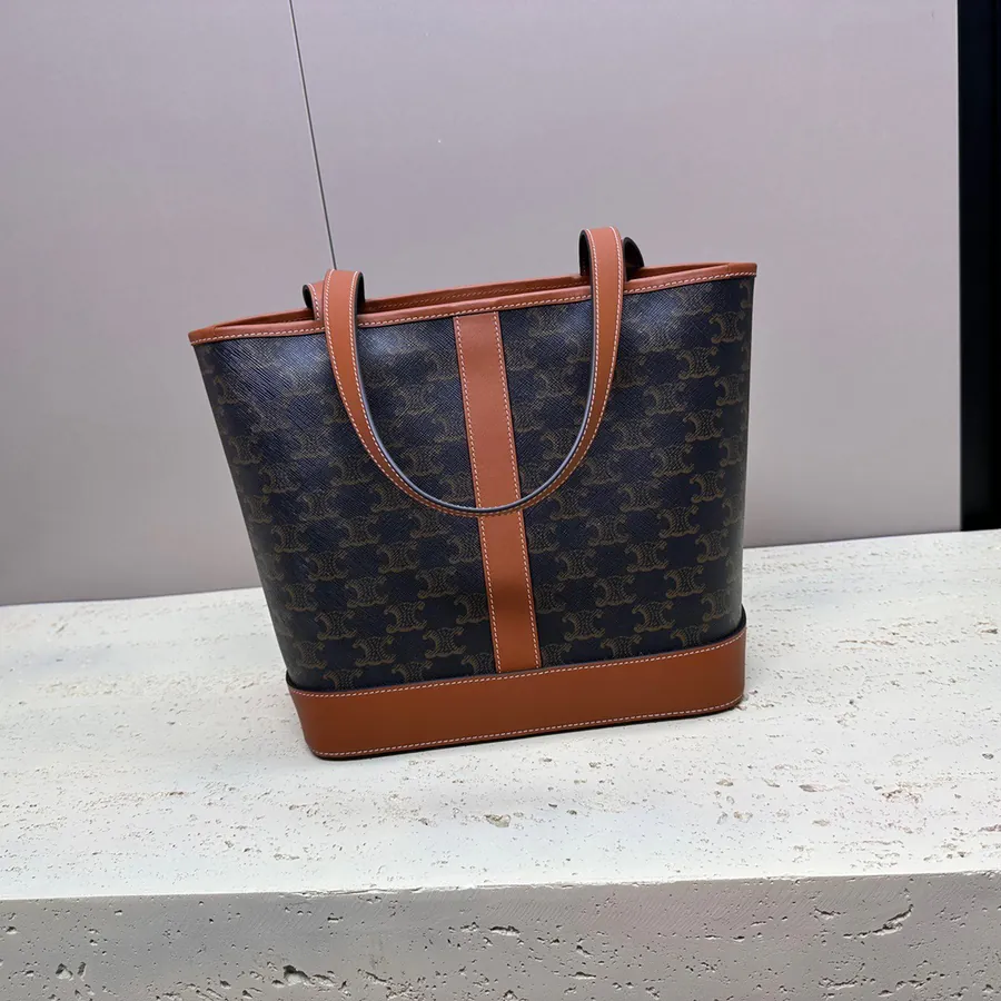 Mini Cabas Logo Print Calfskin Handbag