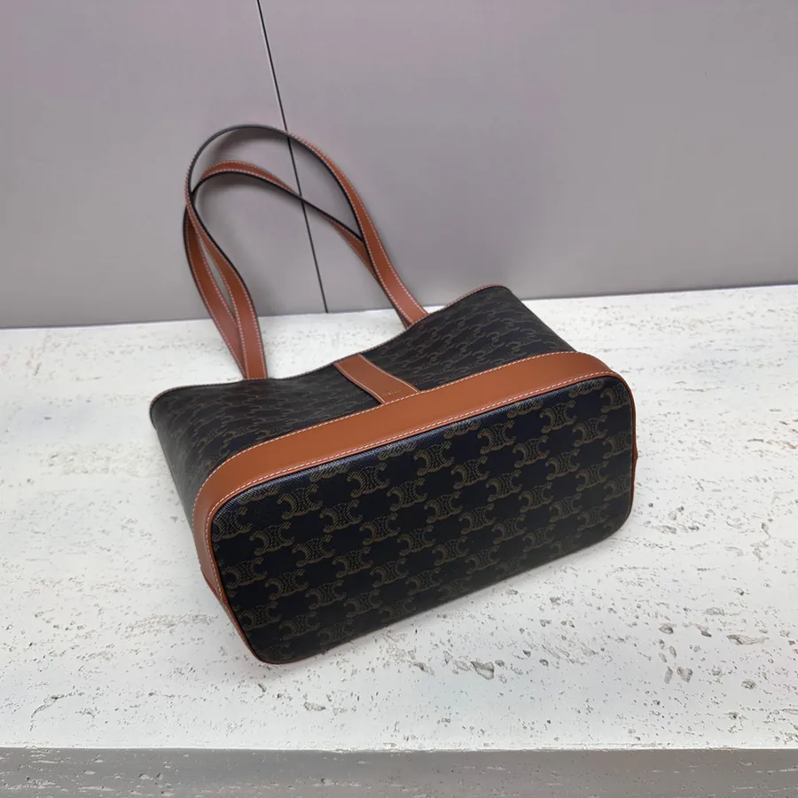 Mini Cabas Logo Print Calfskin Handbag