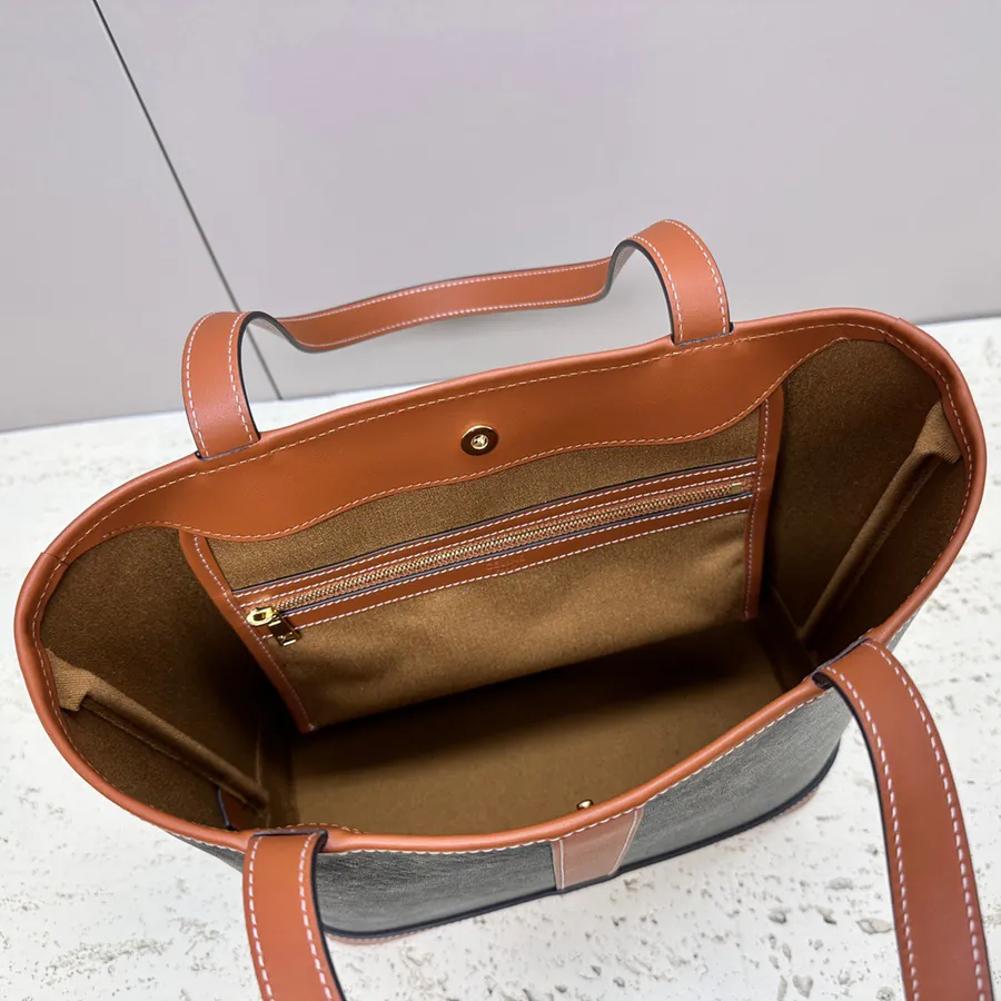 Mini Cabas Logo Print Calfskin Handbag
