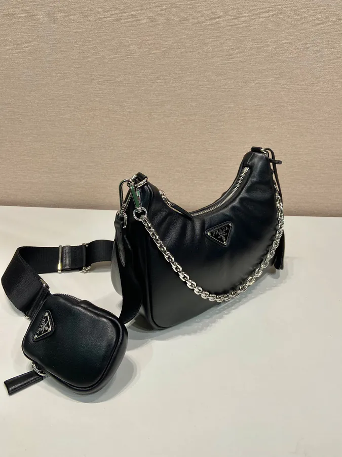 Celebrity Bucket Bag with Removable Strap and Chain
