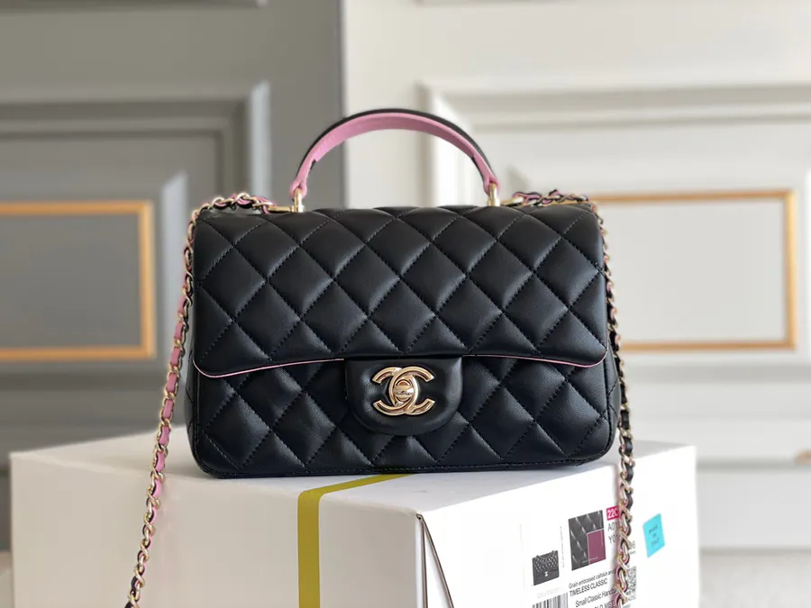 Channel 23P Mini Flap CF Double Color Wrist Bag
