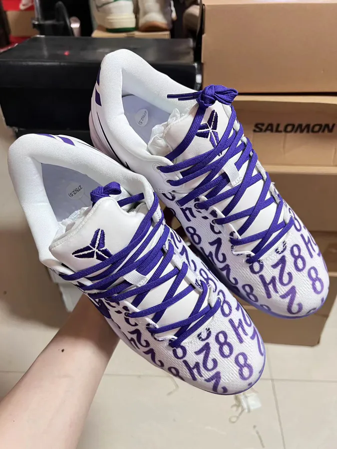 8 GC Basketball Shoes in White and Purple Colorway