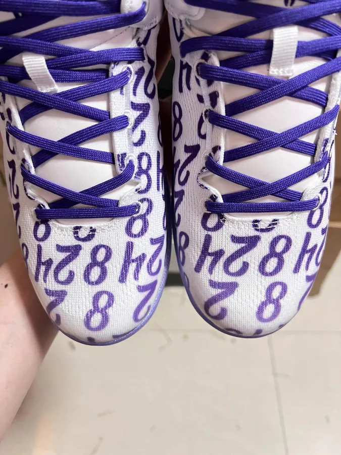 8 GC Basketball Shoes in White and Purple Colorway