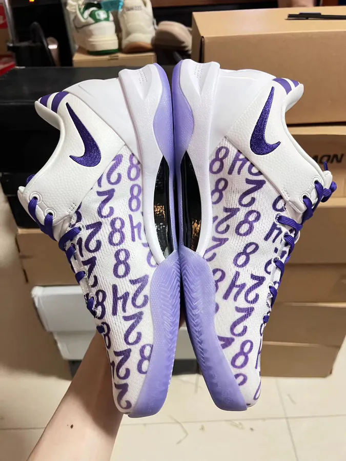8 GC Basketball Shoes in White and Purple Colorway