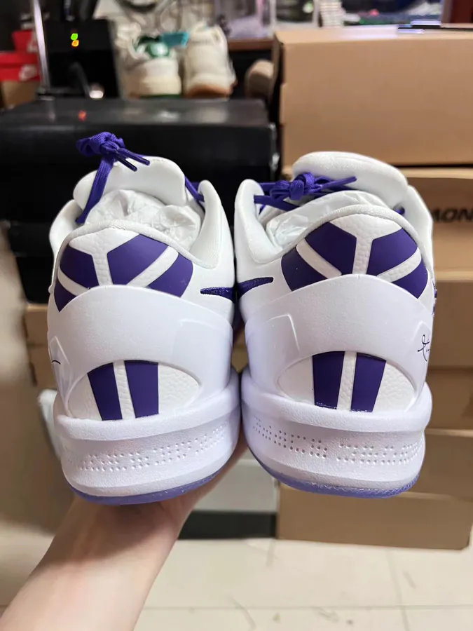 8 GC Basketball Shoes in White and Purple Colorway