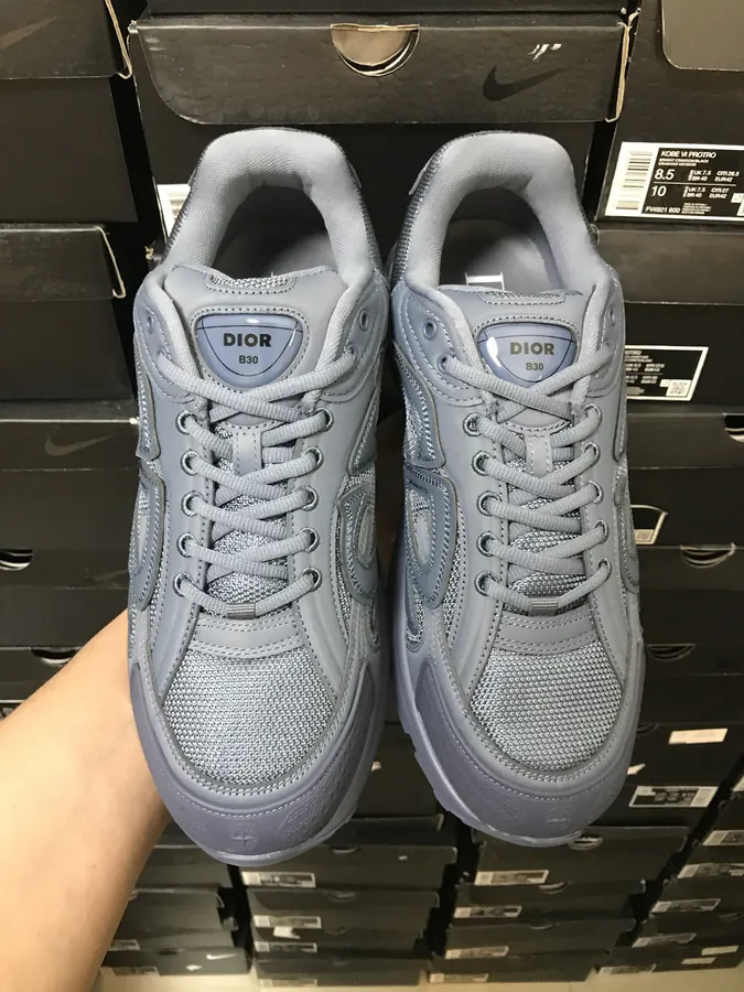 STONE ISLAND x B30 Sneakers Round Toe Laces Low Top Casual Shoes Deep Blue
