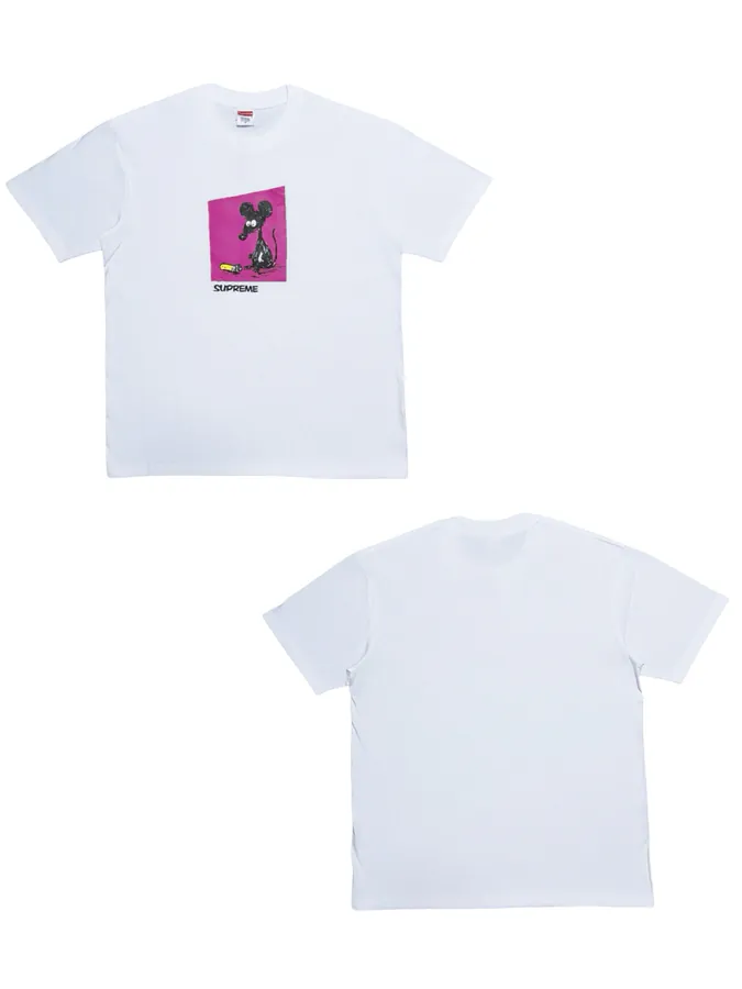 Supreme Week 1 Mouse Tee Premium Cotton T Shirt with Round Neck and Mouse Print