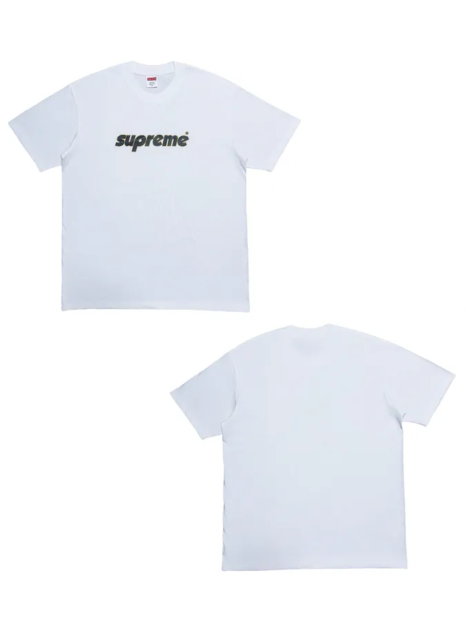 Supreme Logo Round Neck Loose Short Sleeve T Shirt for Men and Women