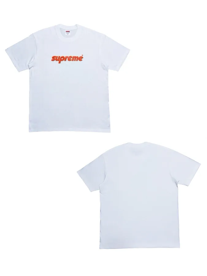 Supreme Logo Round Neck Loose Short Sleeve T Shirt for Men and Women