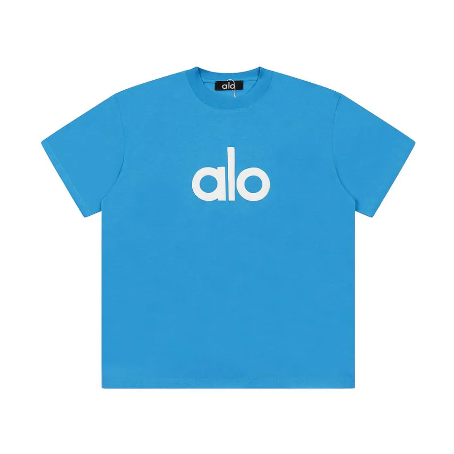 Alo 25 New Season Loose Round Neck Foam Print T Shirt