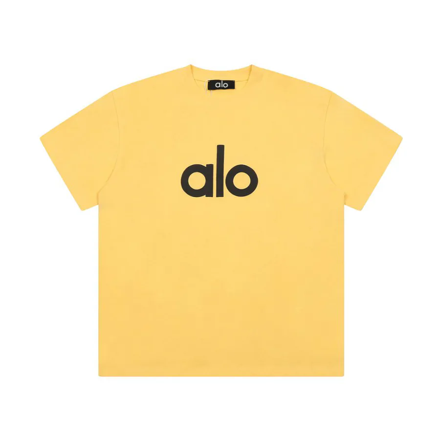 Alo 25 New Spring Summer Loose Crew Neck Foam Print T Shirt