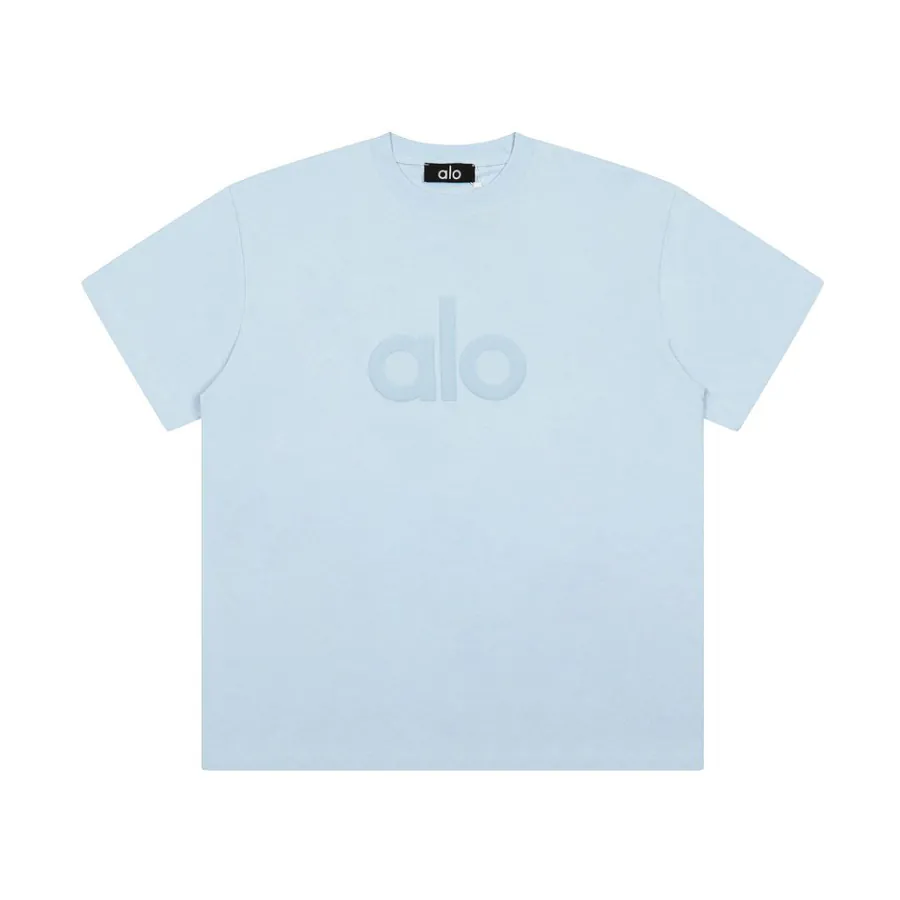 Alo 2025 Spring Summer Loose Crew Neck Foam Print T Shirt