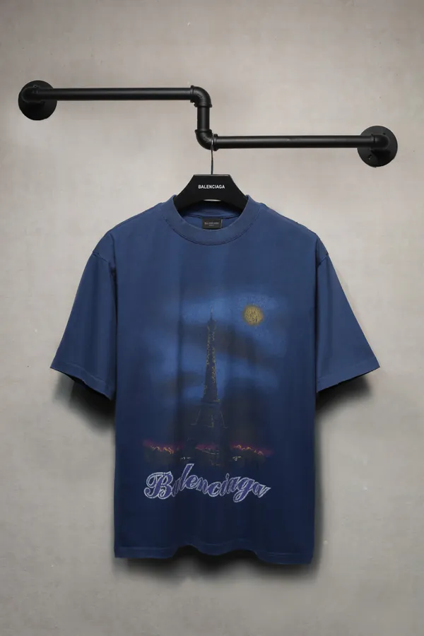 Original Parisian Iron Tower Night Short Sleeve