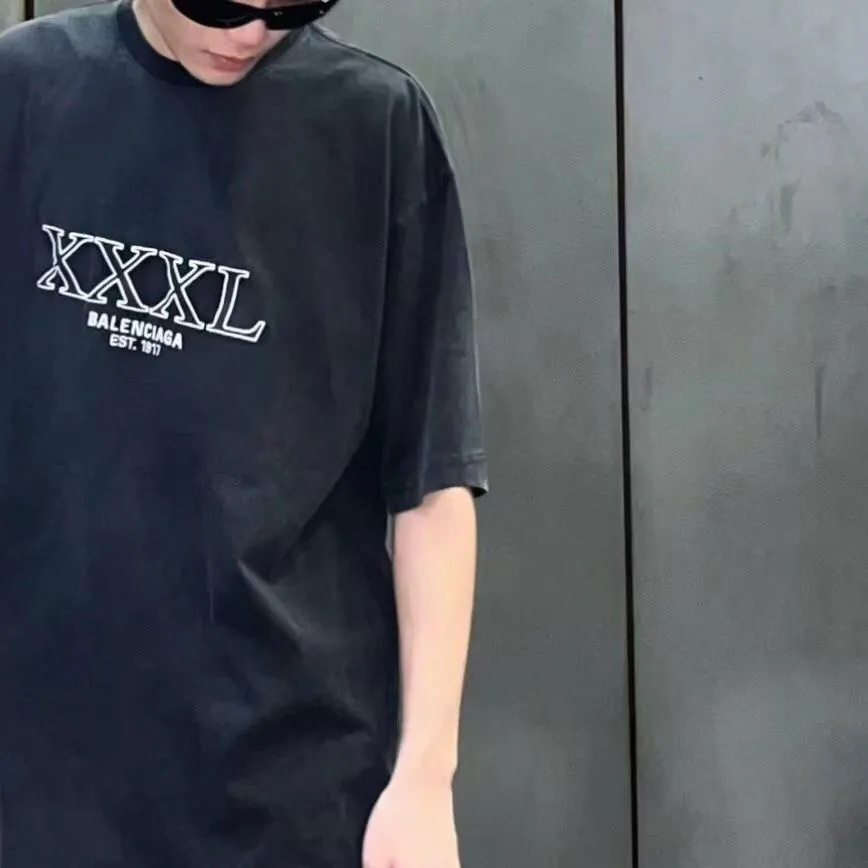 Original Parisian Brand XXXL Letter Print Short Sleeve