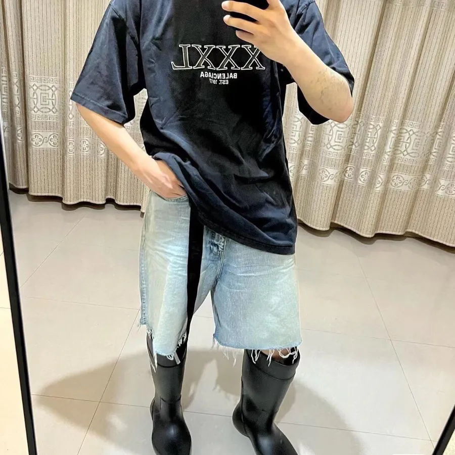 Original Parisian Brand XXXL Letter Print Short Sleeve