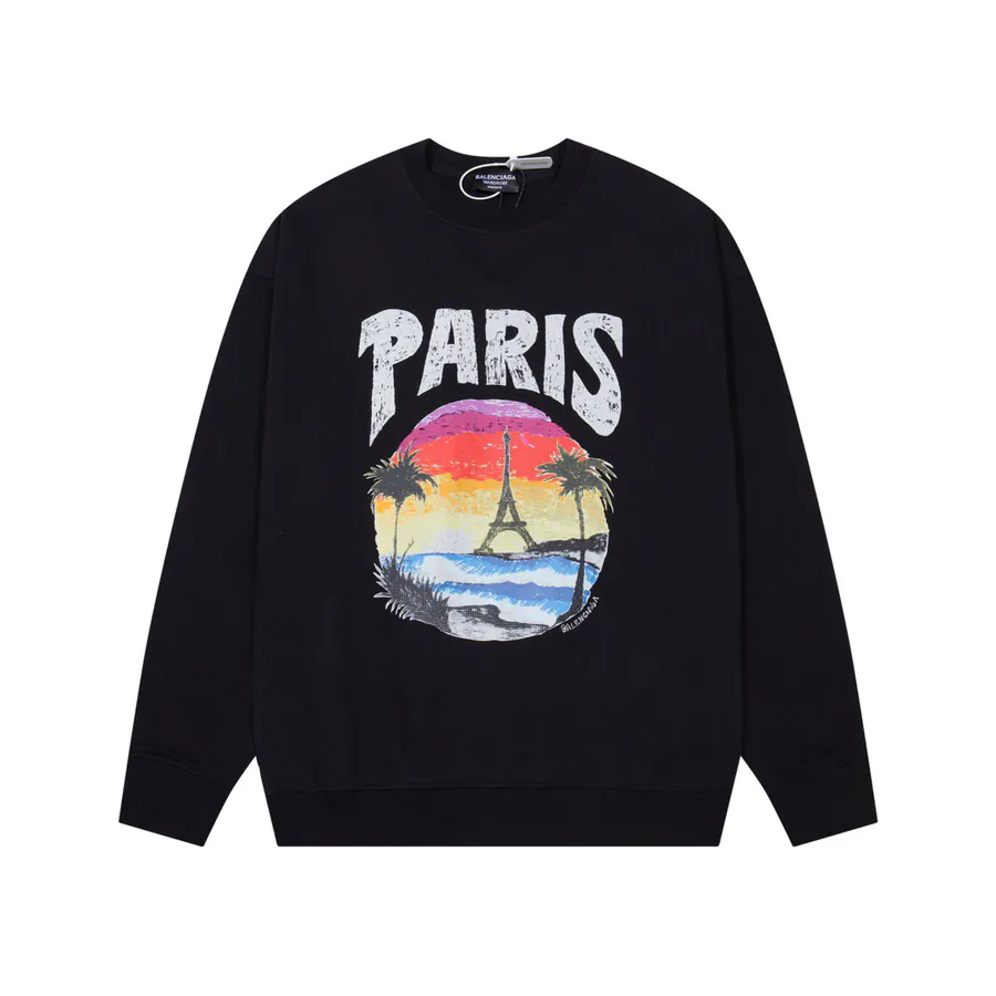 Parisian 25ss Sunset Eiffel Coconut Print Short Sleeve