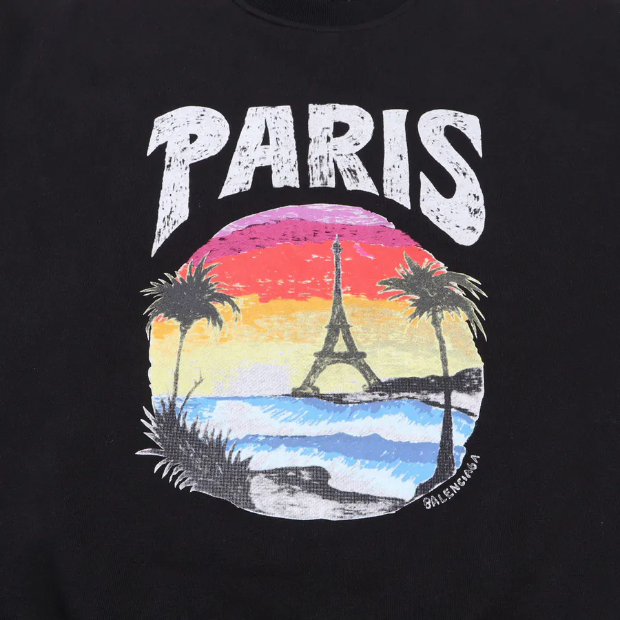 Parisian 25ss Sunset Eiffel Coconut Print Short Sleeve