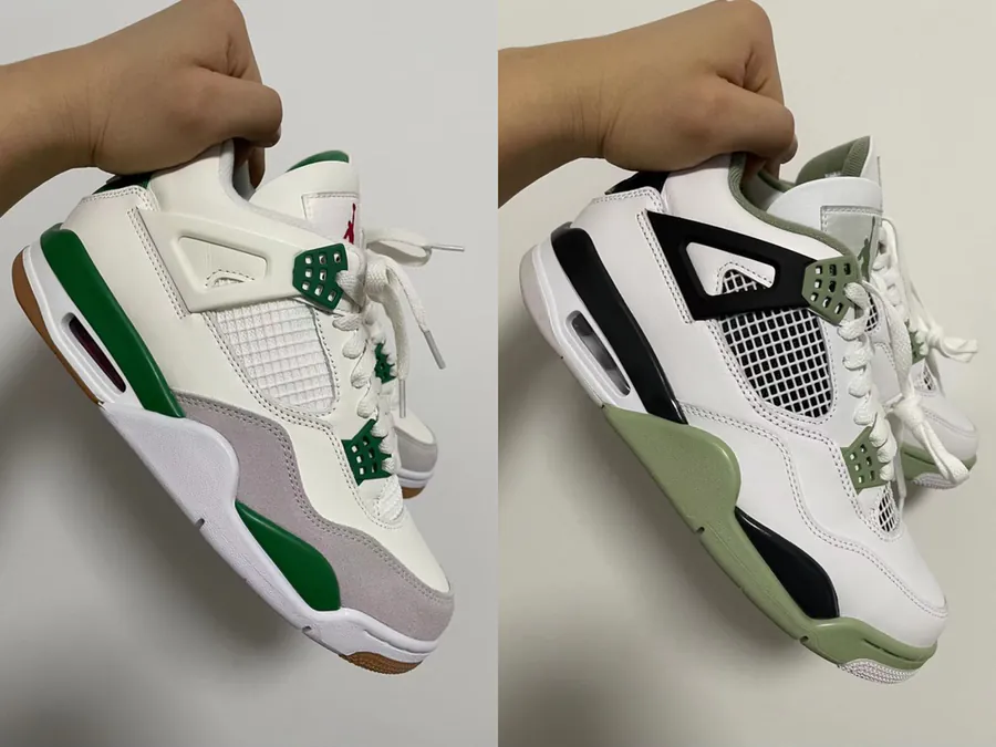SB x Air 4 Green White & White Green Black