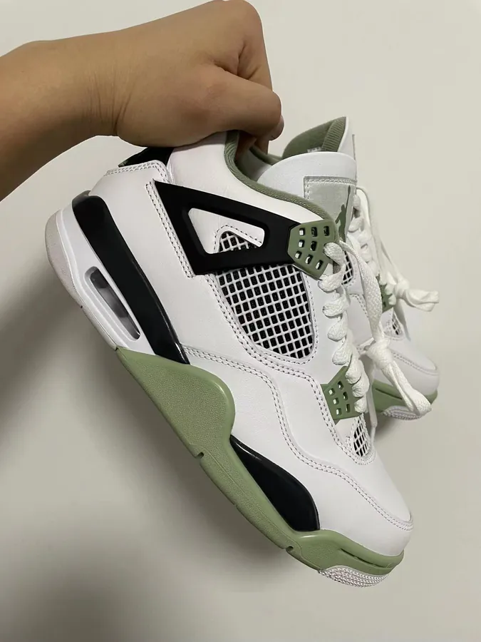 SB x Air 4 in White, Green, and Black
