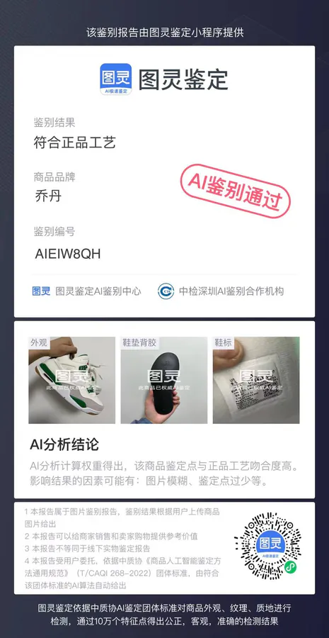 SB x Air 4 Green White Authentic Original