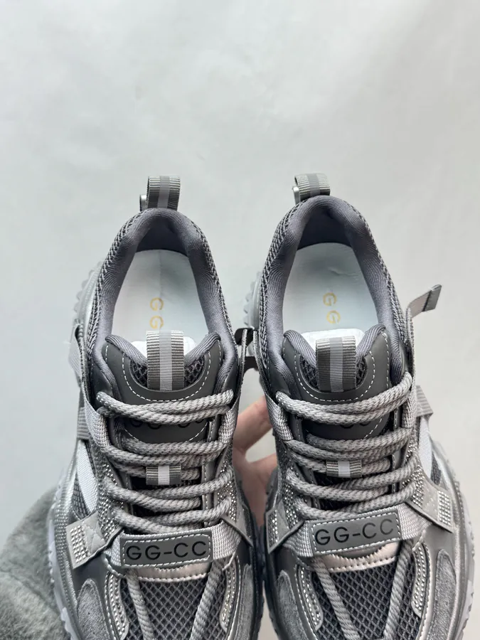 GG CC Dad Shoes in Silver White