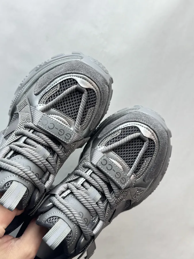 GG CC Dad Shoes in Silver White