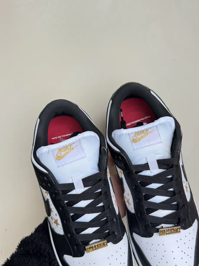 Supreme x Nike Dunk SB Black Stars Low Top Sneakers