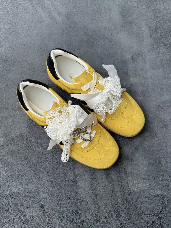 GG CC Leather Pearl Bow Duty Boots