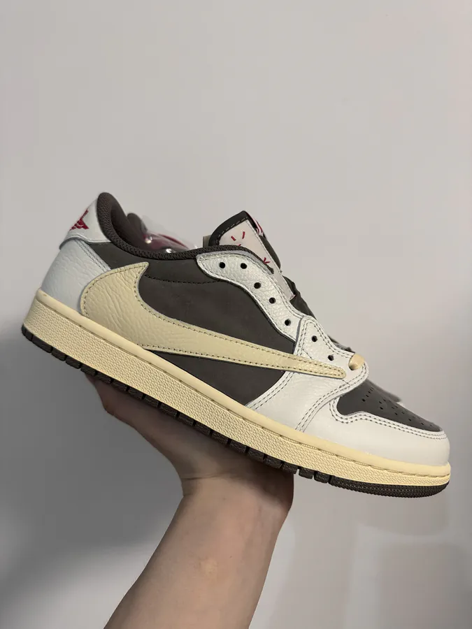 TS X Low White Brown Swoosh Original Sole and Upper