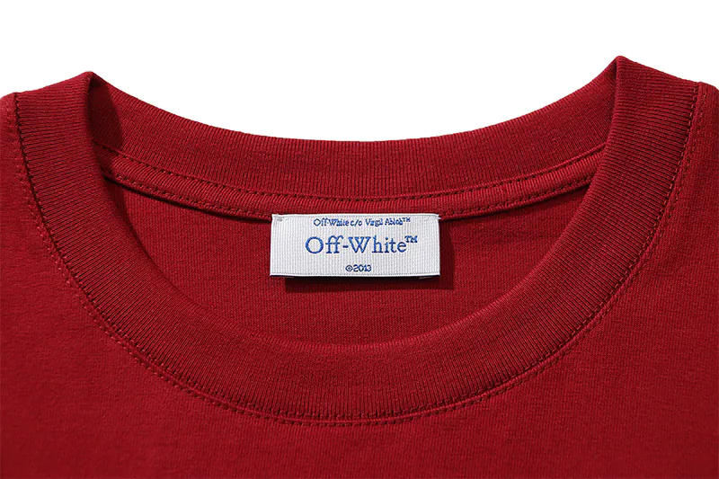OFF WHITE Moonwalk Arrow Print Cotton T Shirt in Wine Red