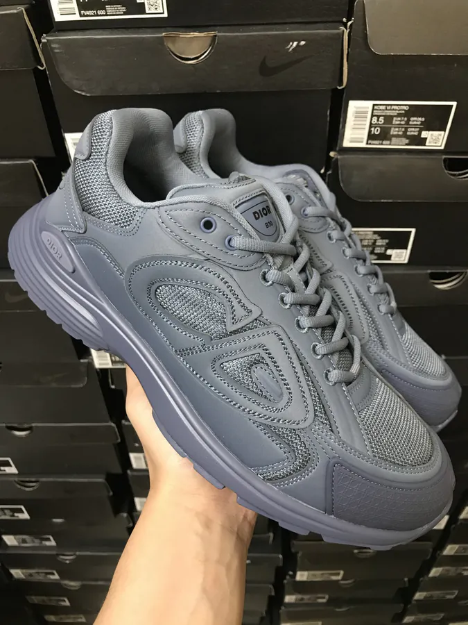 STONE ISLAND x B30 Sneaker Round Toe Laces Low Top Casual Shoes Deep Blue