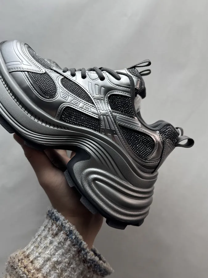 270 GG CC Dad Shoes in Silver