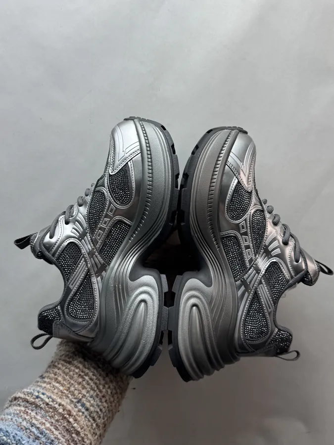 270 GG CC Dad Shoes in Silver