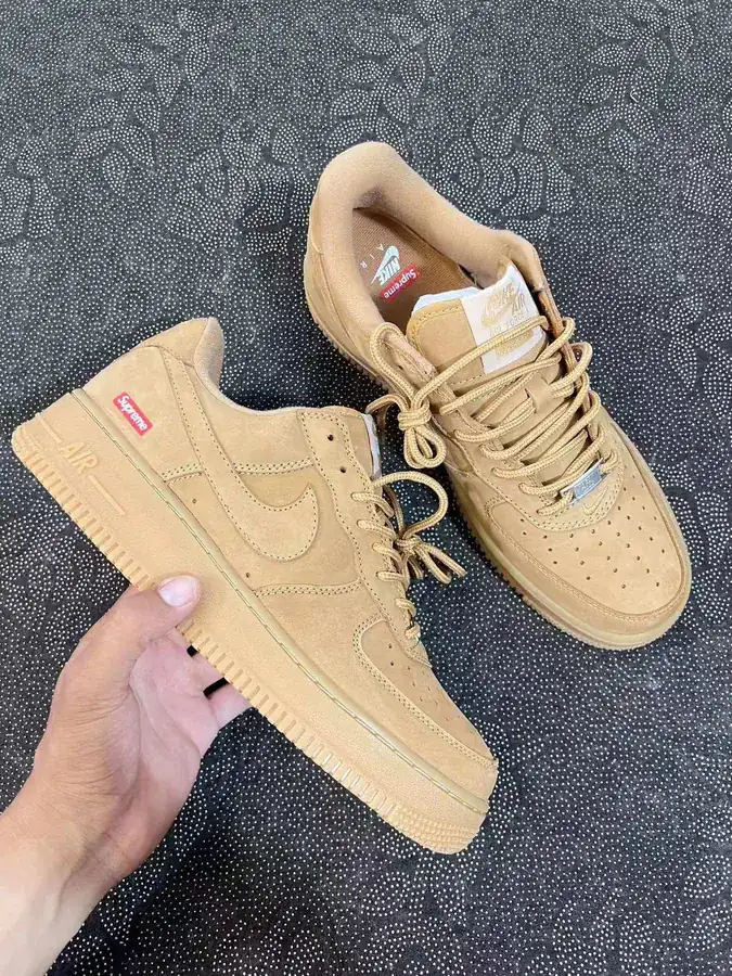 Supreme Box Logo Air Force 1 Wheat Sneaker