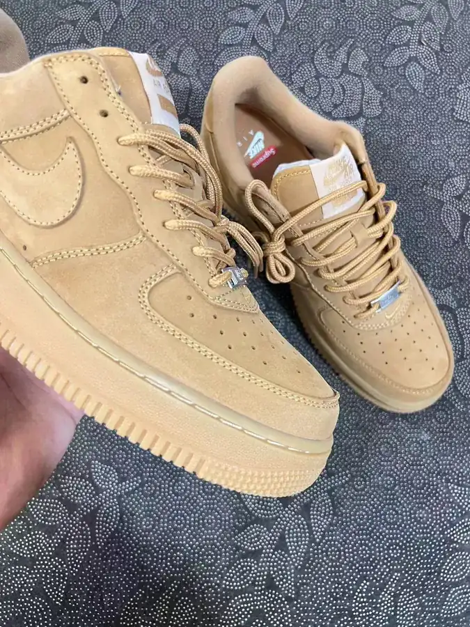 Supreme Box Logo Air Force 1 Wheat Sneaker