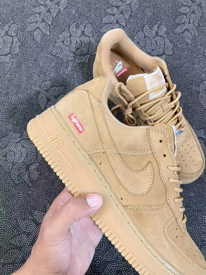 Supreme Box Logo Air Force 1 Wheat Sneaker