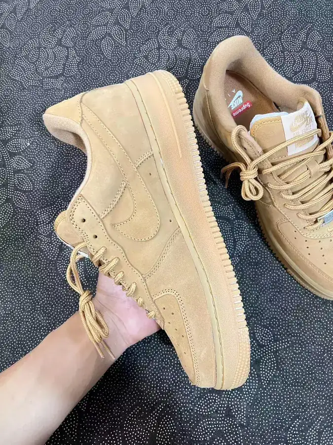 Supreme Box Logo Air Force 1 Wheat Sneaker