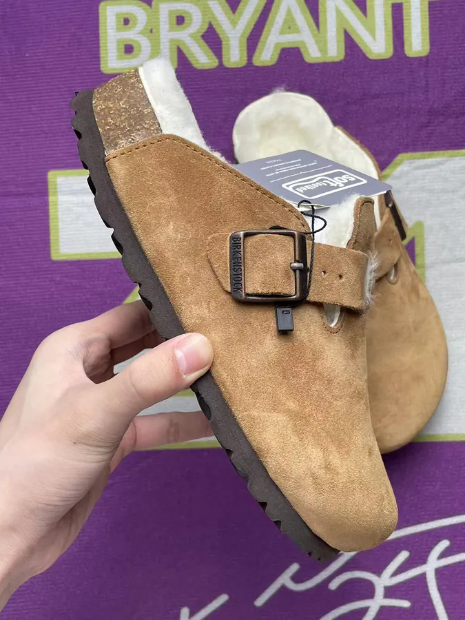Birkenstock Faux Fur Slippers in Brown