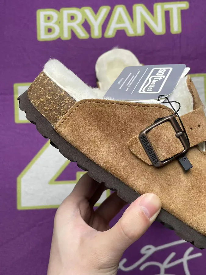 Birkenstock Faux Fur Slippers in Brown