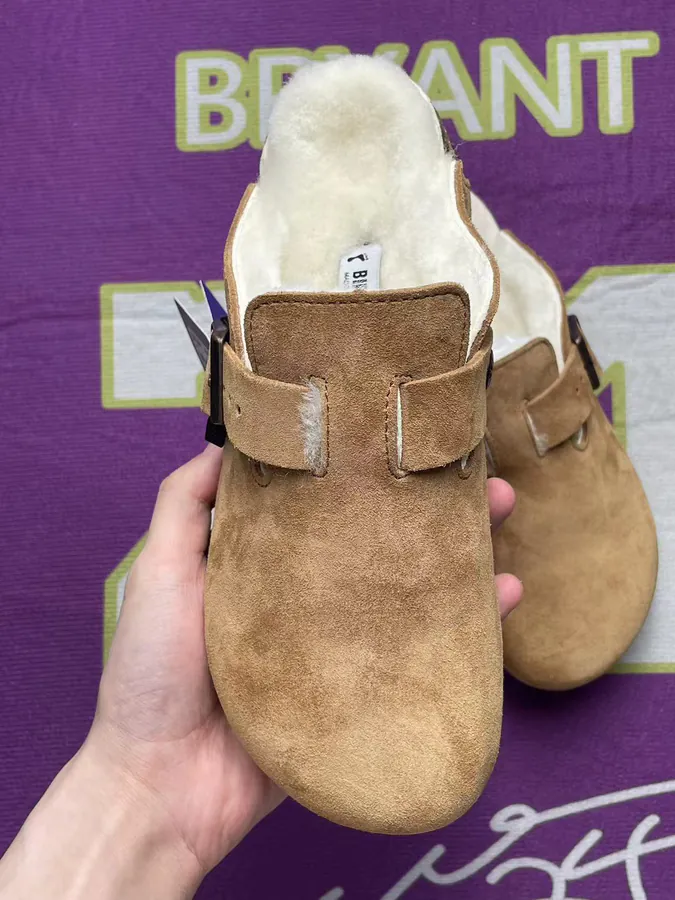 Birkenstock Faux Fur Slippers in Brown