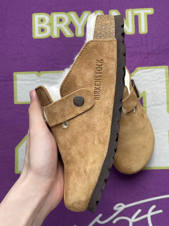 Birkenstock Faux Fur Slippers in Brown