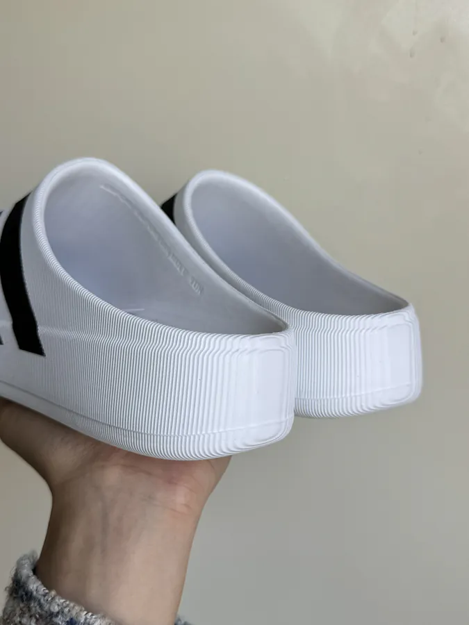AdiFOM White Slippers with Logo