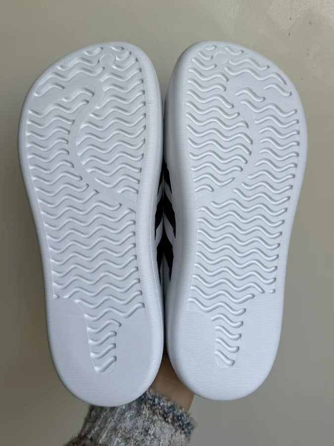 AdiFOM White Slippers with Logo