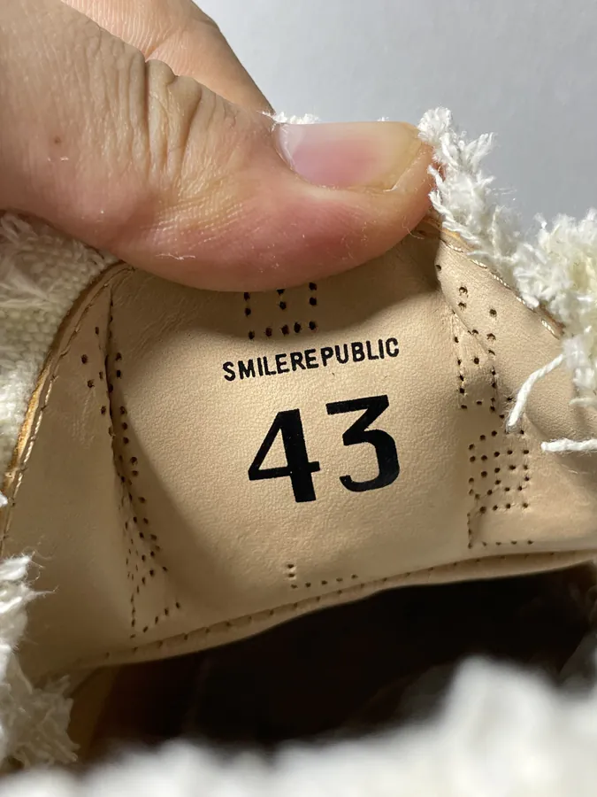 SMILEREPUBLIC Crosshatch Canvas Low Top Replaceable Opening Sneaker