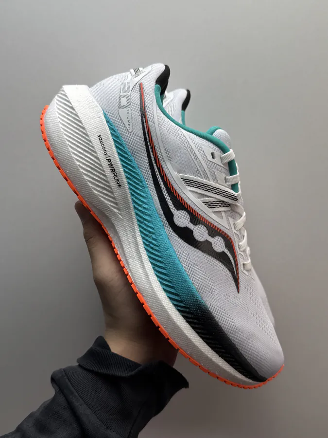 Saucony Triumph 20 Running Shoes White, Blue, Orange
