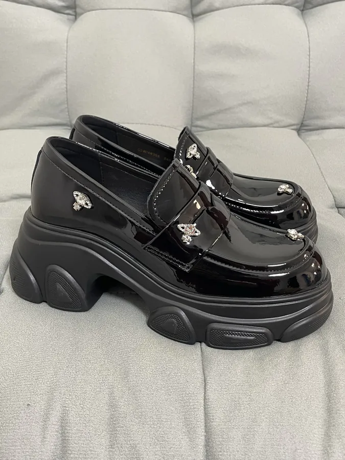 GG CC Women's Thick Heel Loafers