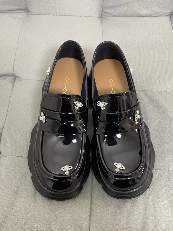 GG CC Women's Thick Heel Loafers